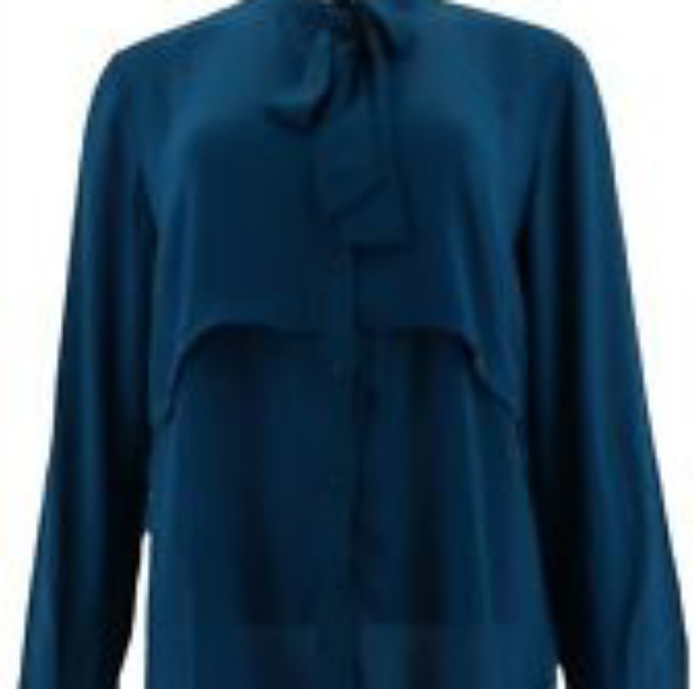 Joan Rivers Layered Chiffon Blouse Tie Neck